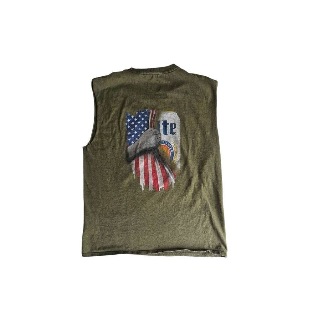 skull + beer graphic sleeveless shirt